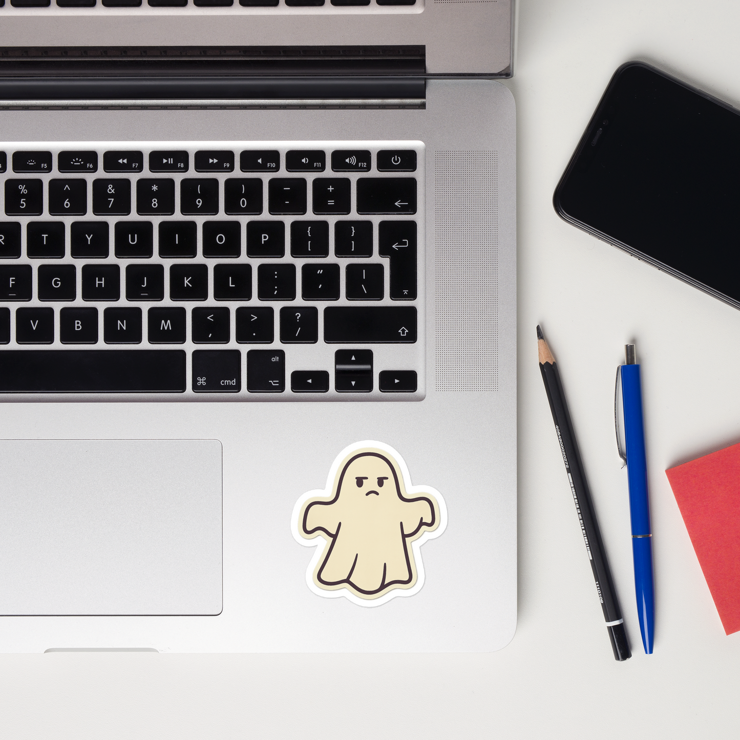 Grumpy Ghost Sticker – Halloween Witchy Momcore