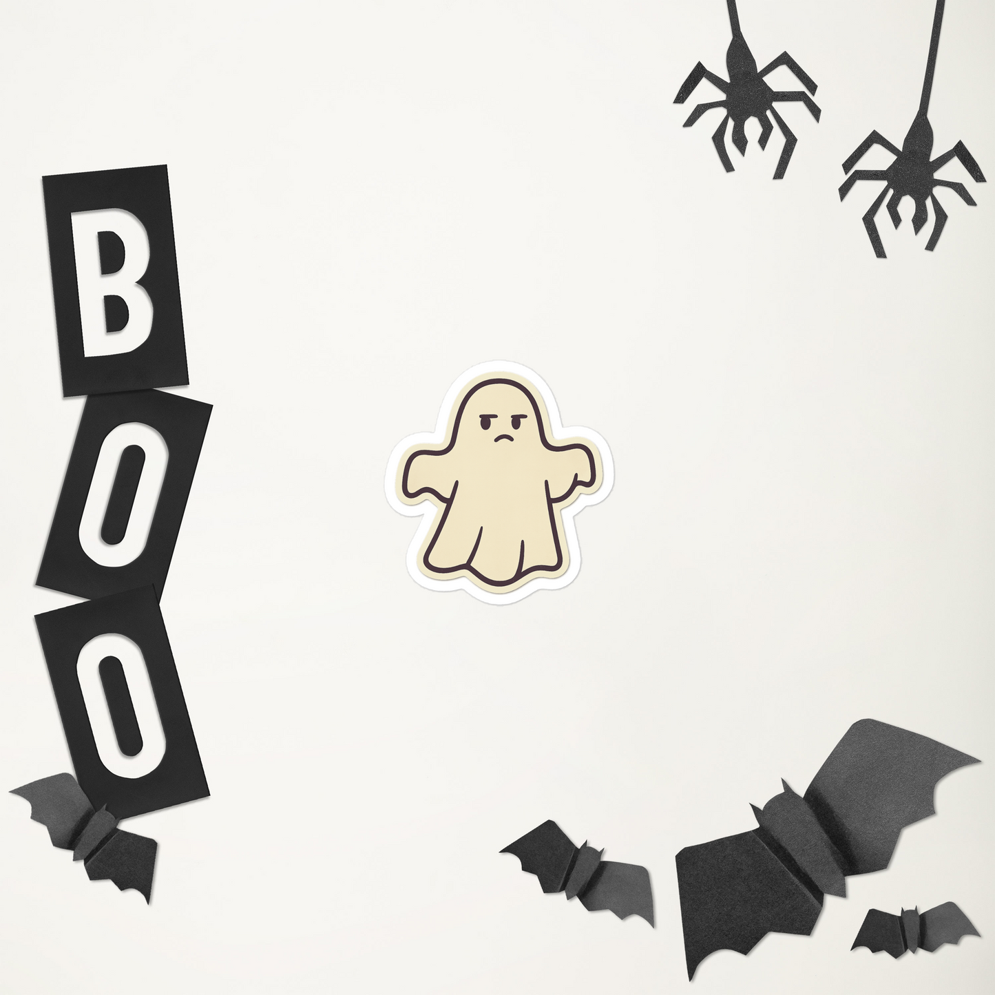 Grumpy Ghost Sticker – Halloween Witchy Momcore