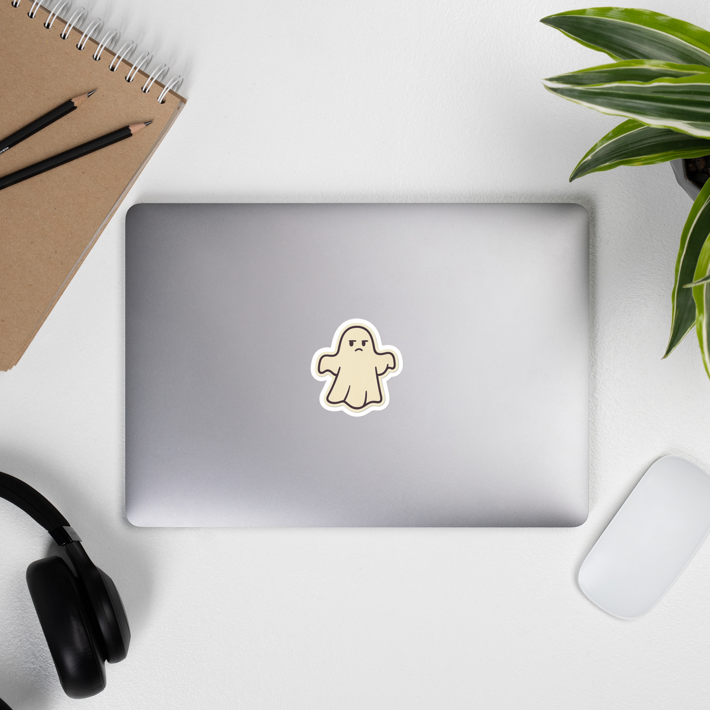 Grumpy Ghost Sticker – Halloween Witchy Momcore