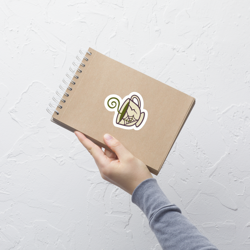 Cracked Teacup Sticker – Witchy Momcore Emblem