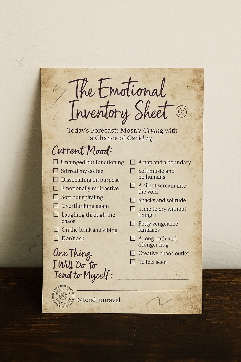 The Emotional Inventory Sheet — Free-ish Download