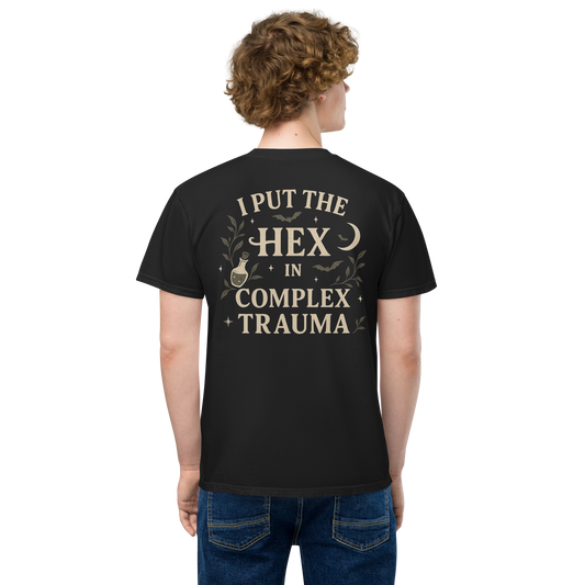 I Put the Hex in Complex Trauma Pocket T-Shirt | Witchy Comfort Colors Tee