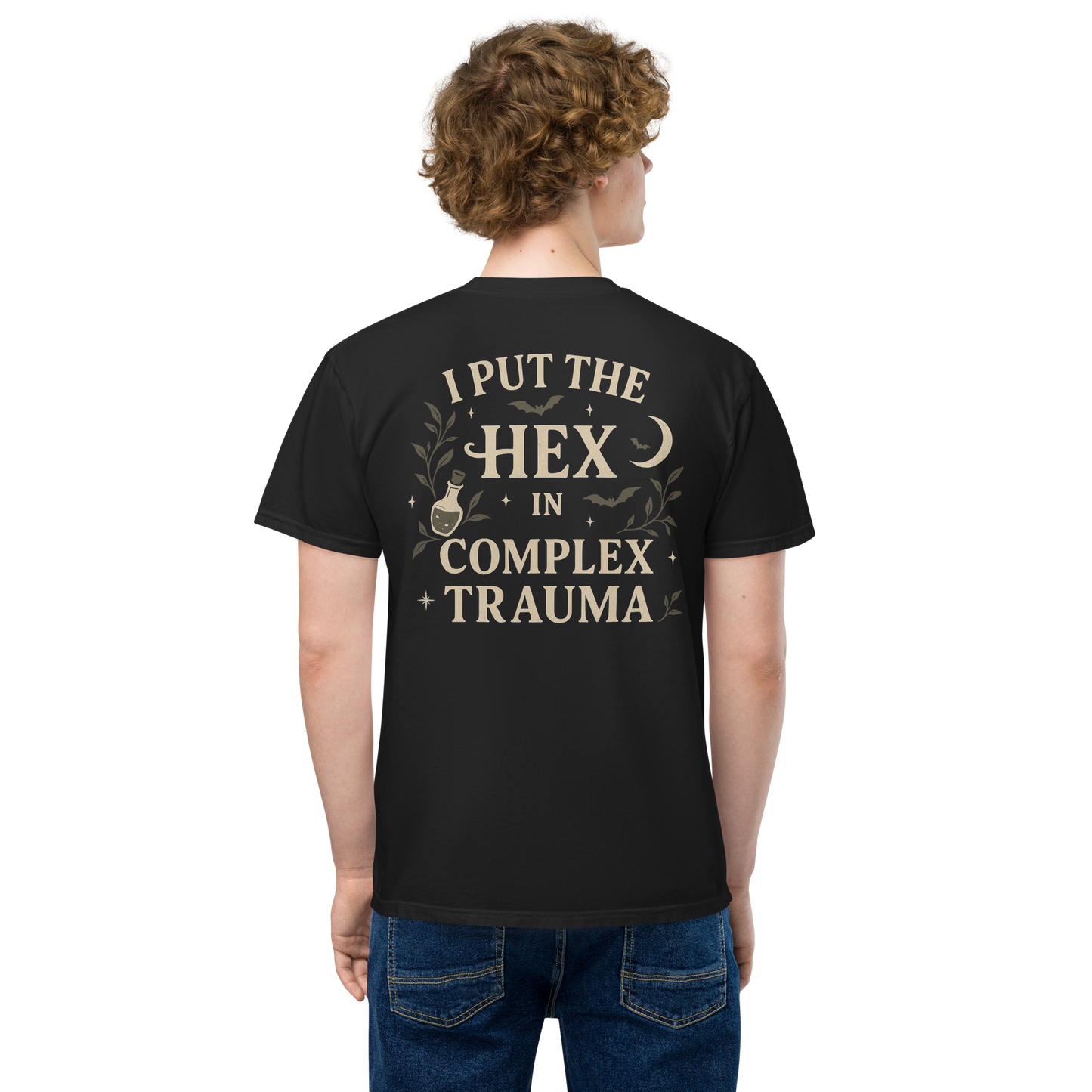 I Put the Hex in Complex Trauma Pocket T-Shirt | Witchy Comfort Colors Tee